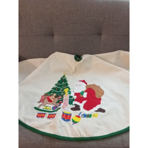 Santa Claus Christmas Tree Skirt Soldier Stocking Train Bear Horse Santa Craft - Picture 2 of 9